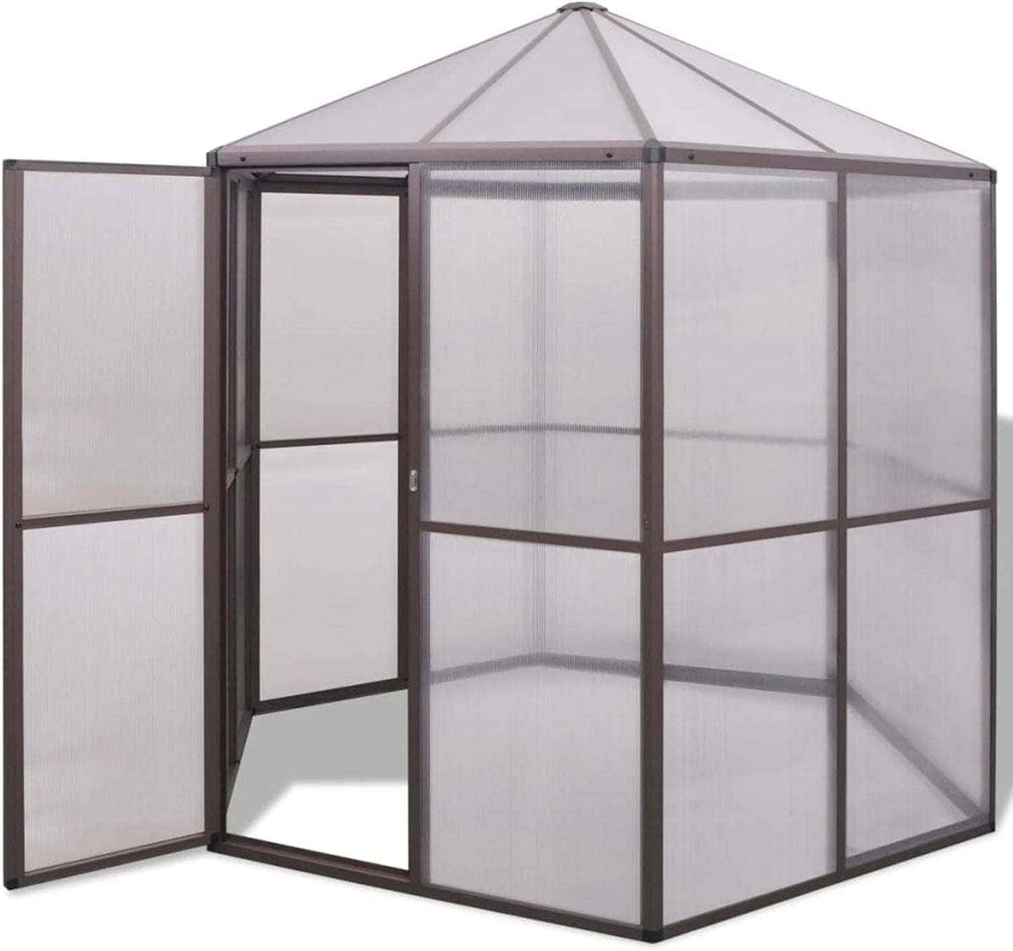 Garden Greenhouse with Anodized Aluminum Frame (Black) 240x211x232cm