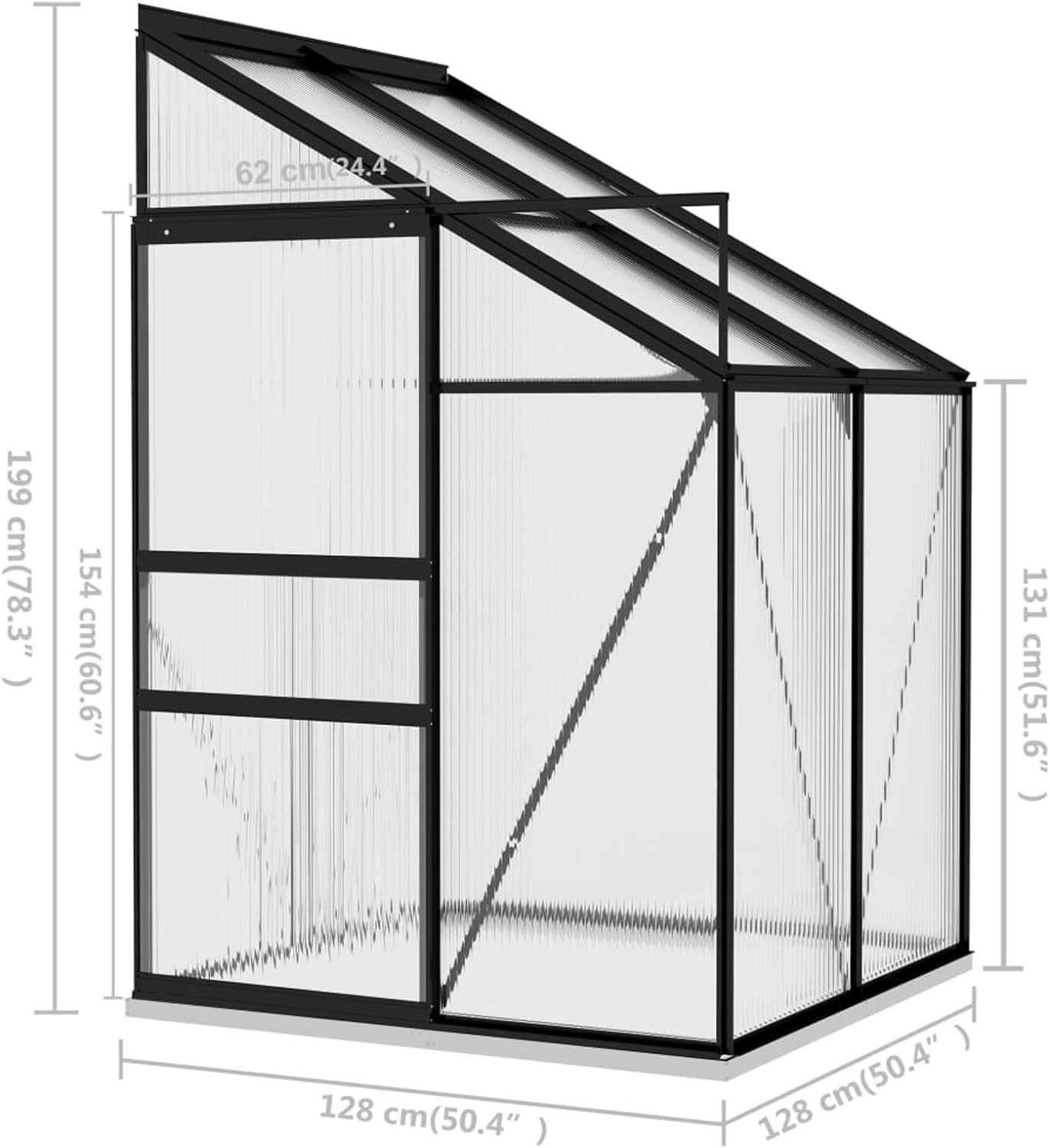 Garden Greenhouse with Anodized Aluminum Frame Different Size