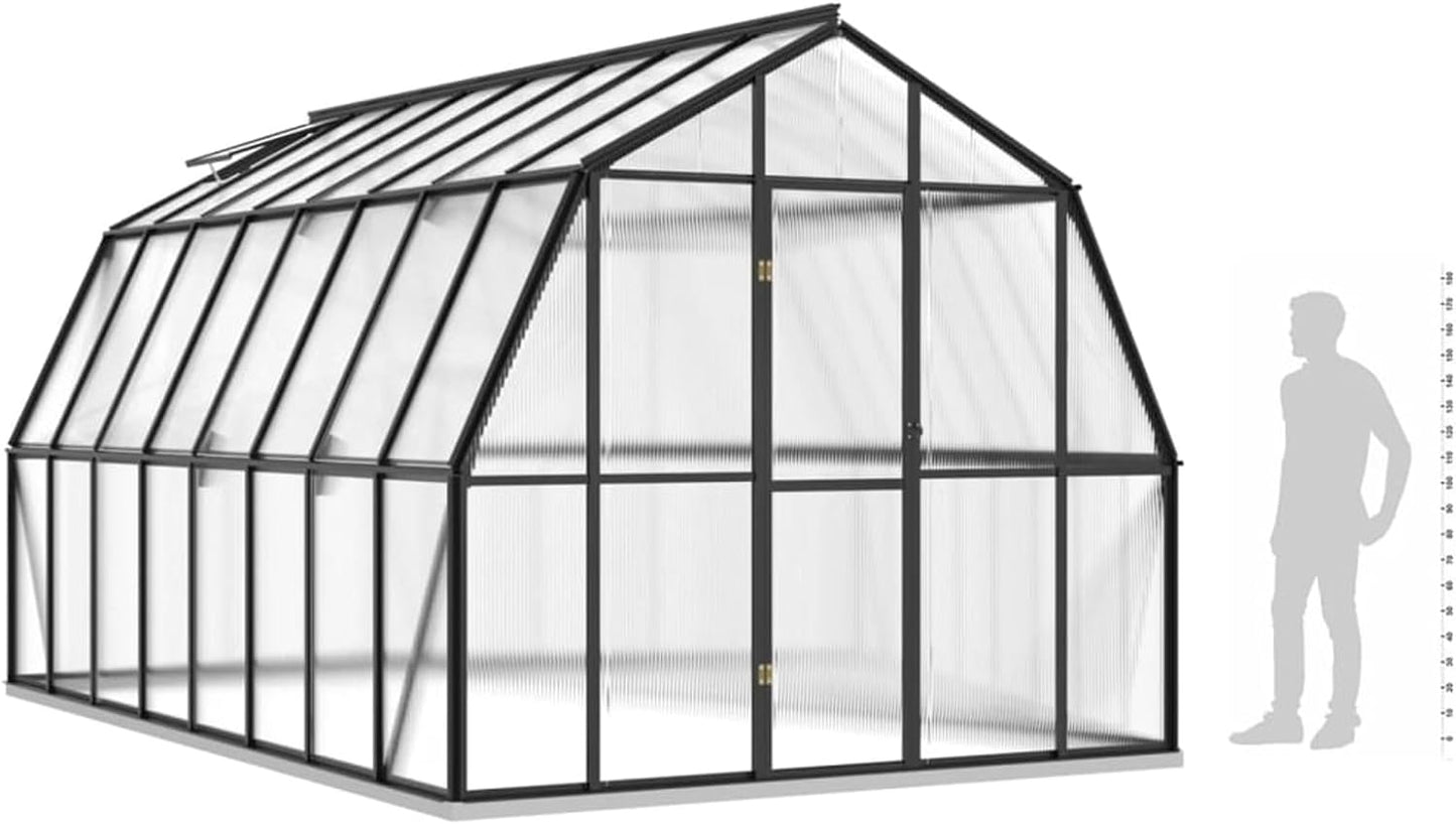Garden Greenhouse with Anodized Aluminum Frame (Anthracite) 282x448x245cm