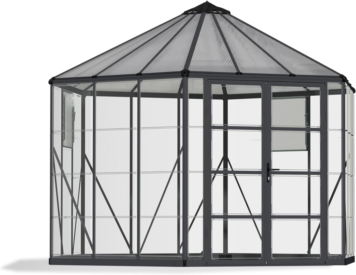 Garden Greenhouse with Anodized Aluminum Frame (Anthracite) 363x316x289cm
