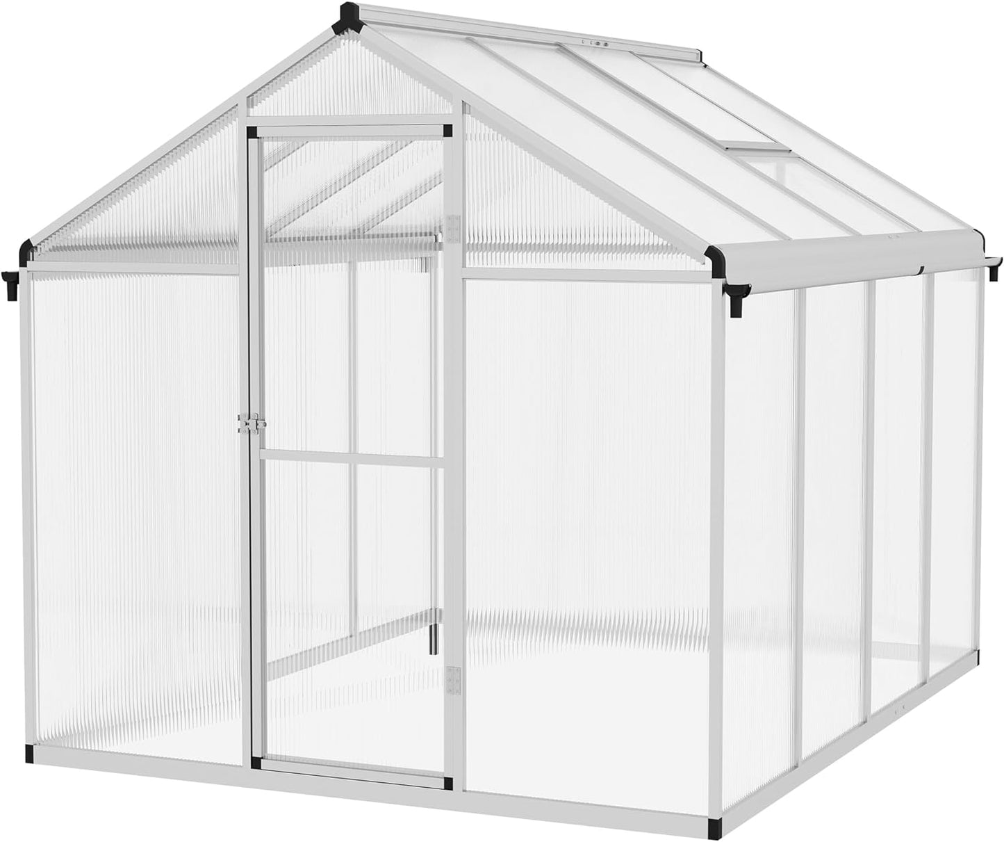 Garden Greenhouse with Polycarbonate and Anodized Aluminum Frame 192x243x195cm