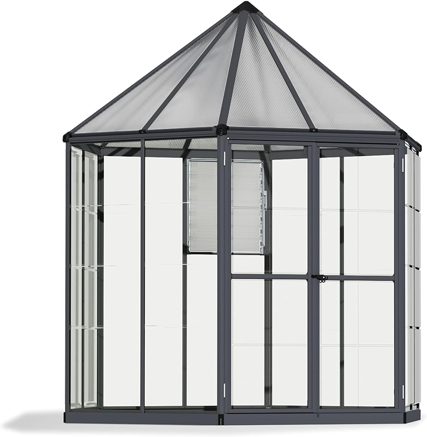 Garden Greenhouse with Anodized Aluminum Frame (Anthracite) 247x247x267cm