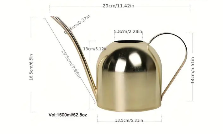 Stainless Steel Indoor Watering Can - 1.5L