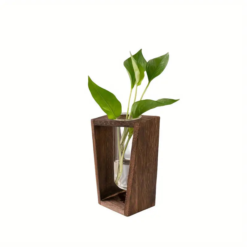 Wooden Test Tube Holder for Plants