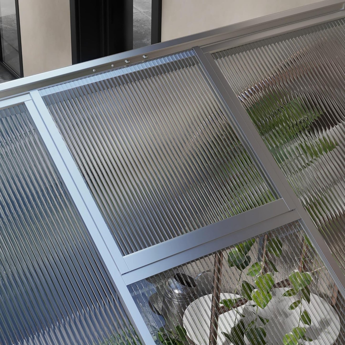 Garden Greenhouse with Polycarbonate and Anodized Aluminum Frame 192x243x195cm