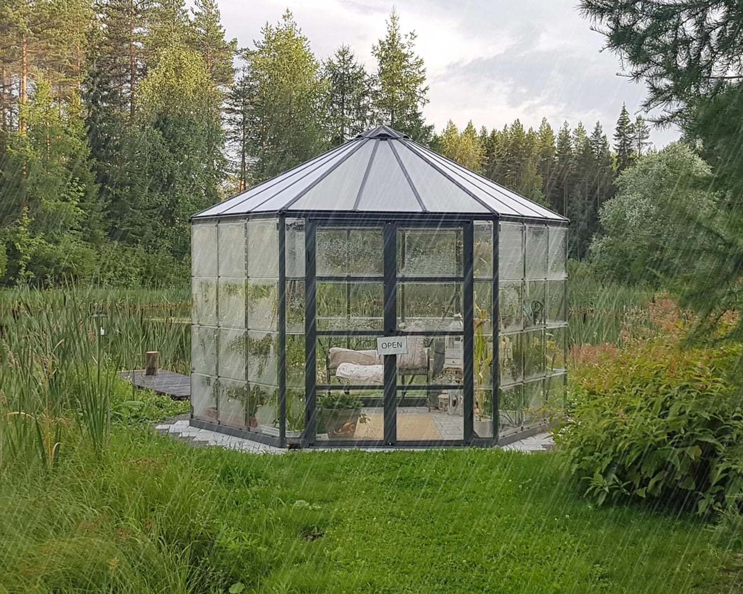 Garden Greenhouse with Anodized Aluminum Frame (Anthracite) 363x316x289cm