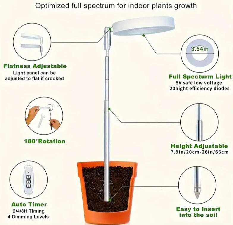 ProGrow Adjustable LED Grow Lights, 2-Pack