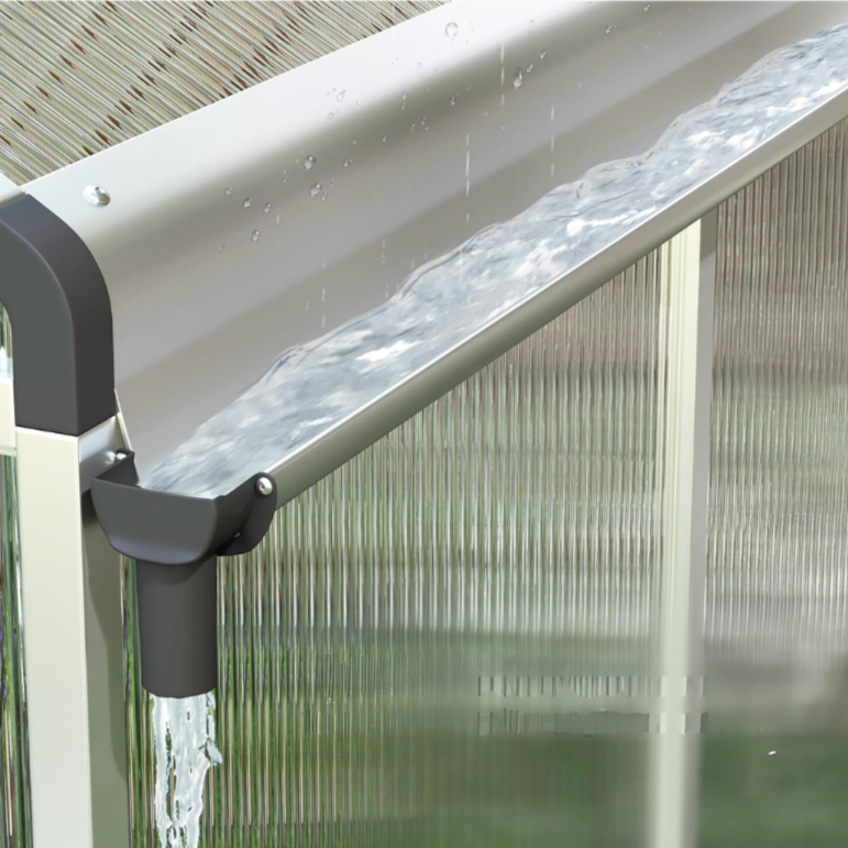 Garden Greenhouse with Polycarbonate and Anodized Aluminum Frame 192x243x195cm