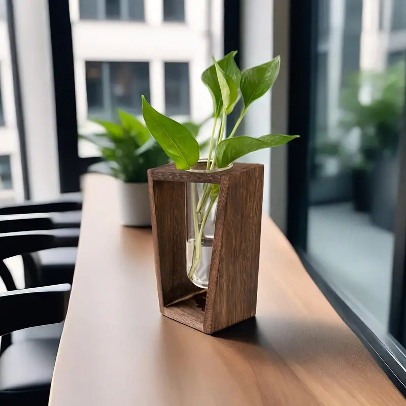 Wooden Test Tube Holder for Plants