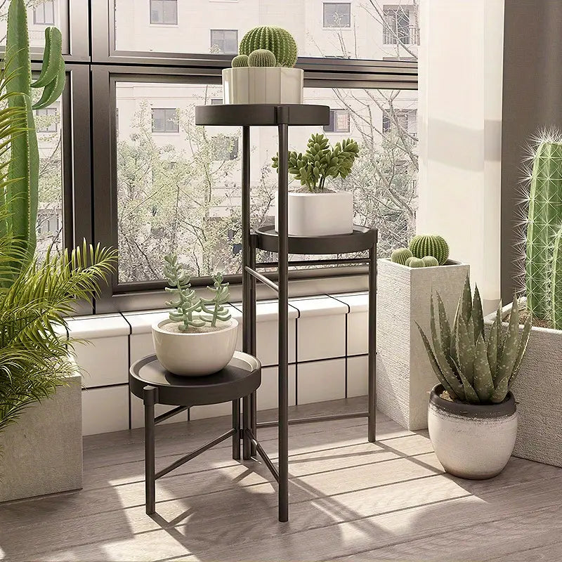 3-Tier Metal Plant Stand - Rust-Resistant Iron