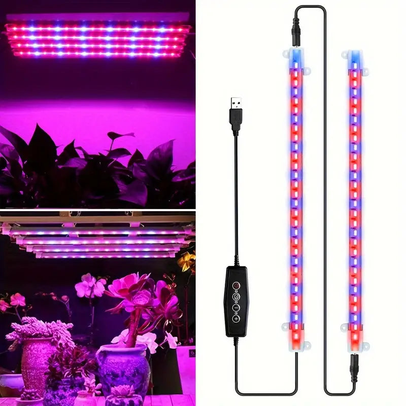USB LED Grow Light Bar, Full Spectrum, Dimmable w/ Timer, Indoor Plants