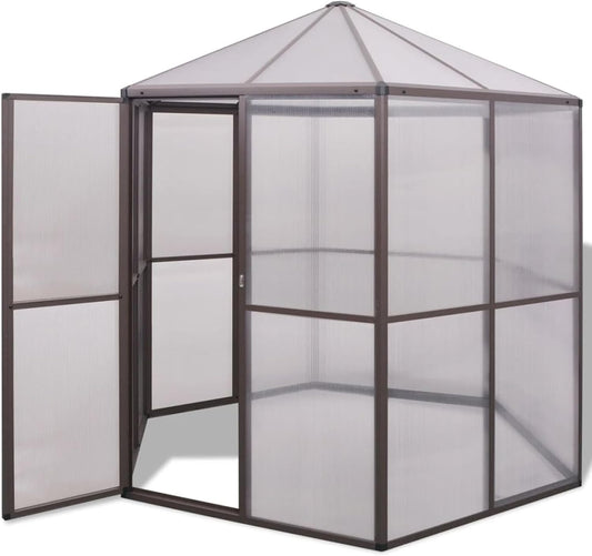 Garden Greenhouse with Anodized Aluminum Frame (Black) 240x211x232cm