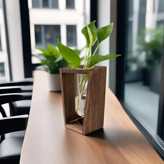 Wooden Test Tube Holder for Plants