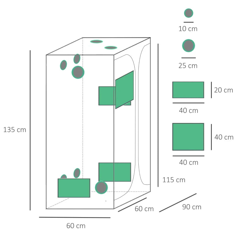 Grow Box Indoor 90x60x135cm